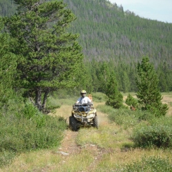 On trail to Gang Ranch cabin