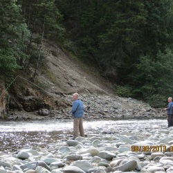 Bob and Ron trying out some fly fishing