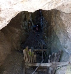 Inside a mine shaft